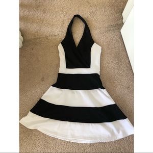 Black/ White Skater Dress
